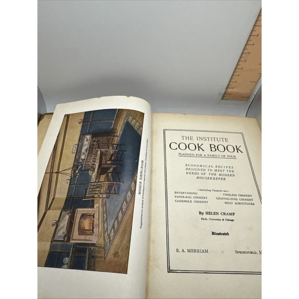 The Institute Cook Book HC‎ Helen Cramp Vintage 1913 1st Edition